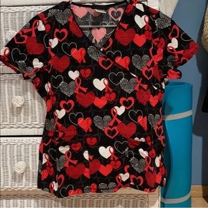 Cherokee heart disease awareness scrub top